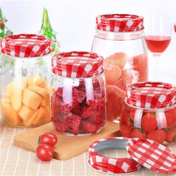 48 PCs Regular Mouth Canning Lids Bands Split-Type for Mason Jar Canning Lids - Picture 1 of 6